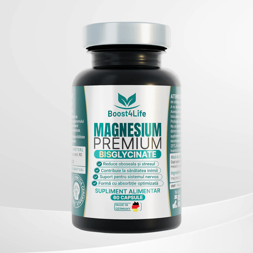 Magneziu Bisglicinat Premium, 815 Mg, Capsule Vegane