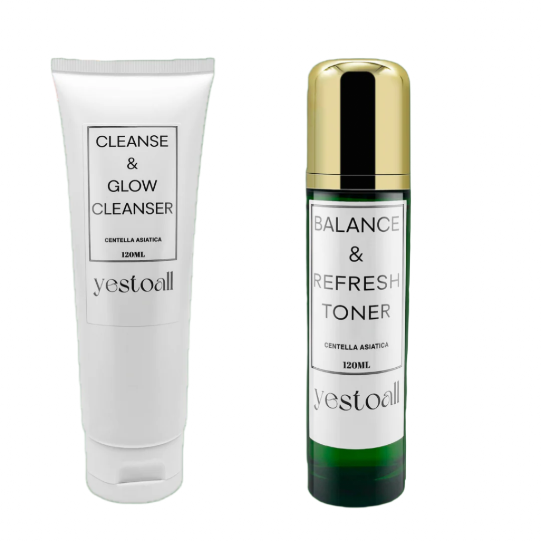 CLEANSE & GLOW CLEANSER + BALANCE & REFRESH TONER
