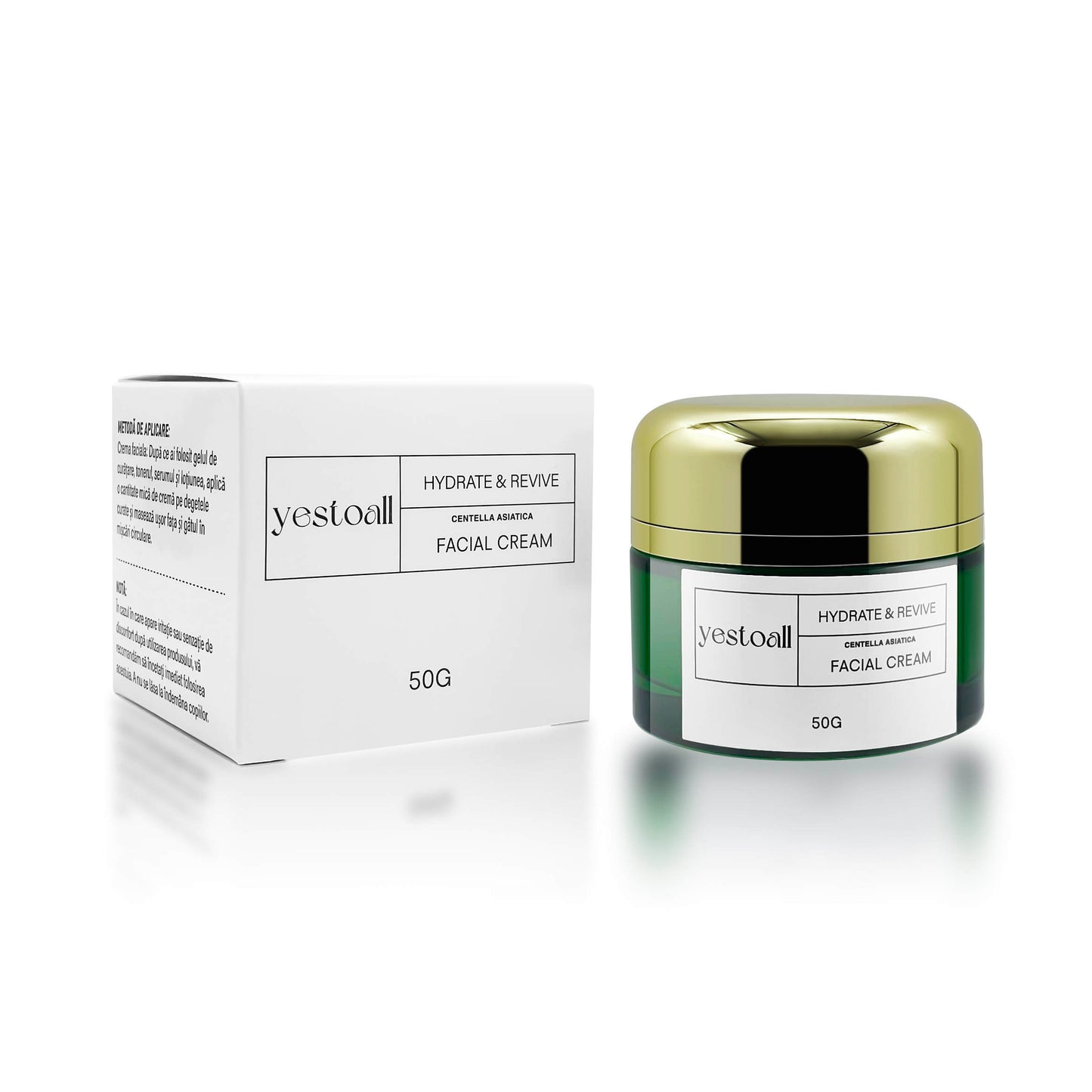 Cremă hidratantă și reparatoare cu Madecassoside, Centella Asiatica, Ectoin, Alluntoin și Aloe Vera