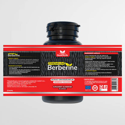 Berberine Premium, 600 Mg, 60 Capsule Vegane