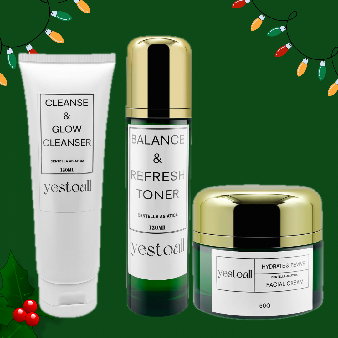 CLEANSE & GLOW CLEANSER + BALANCE & REFRESH TONER + HYDRATE & REVIVE FACIAL CREAM